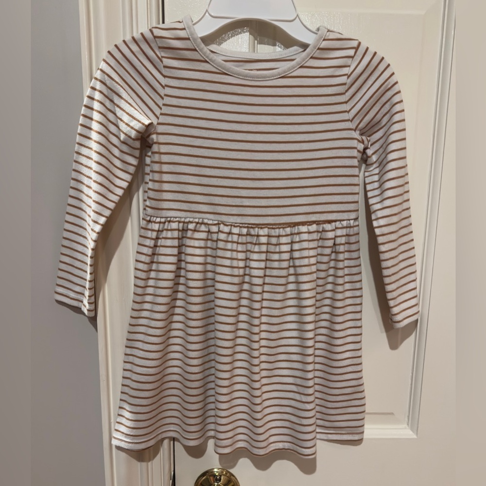 2/$10 Cat & Jack Striped Dress in Gold and White